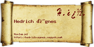 Hedrich Ágnes névjegykártya